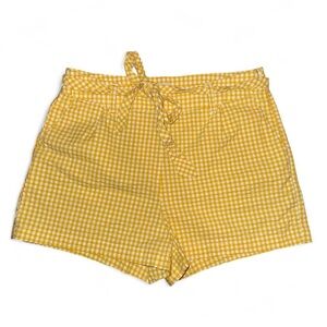 a new day Yellow Checkered High Waist Shorts